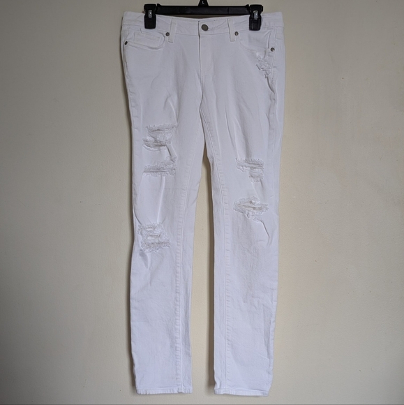 Paige Jimmy Jimmy Skinny white distressed jeans women's size 26" - Picture 1 of 6